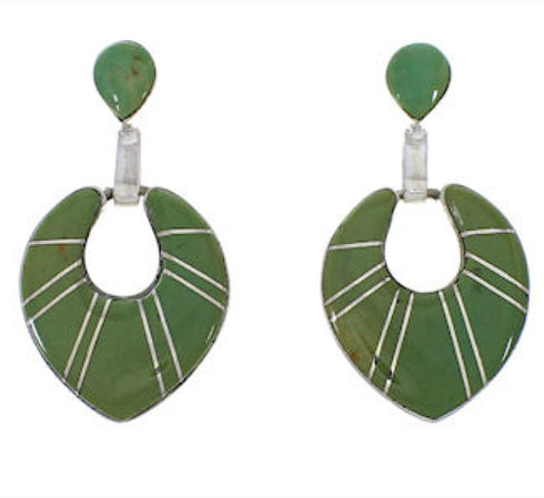 Turquoise Inlay And Sterling Silver Earrings EX31504